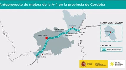 Plano general del anteproyecto de mejora de la A-4 a su paso por la provincia de Córdoba.