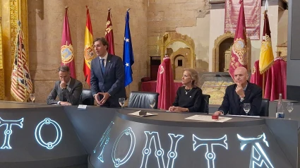 El presidente del Tribunal Superior de Justicia de la Región de Murcia durante un acto del Colegio de Procuradores de Lorca