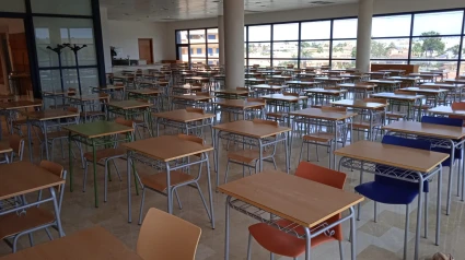 Las aulas vacías minutos previos al inicio del primer examen de las PAU 2025