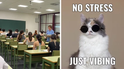 La UPV repartir pegatinas entre los alumnos antes de la selectividad