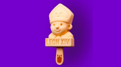 El helado con forma del Papa León XIV