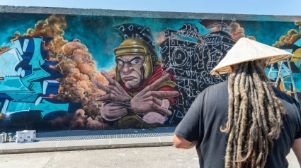 Los romanos, presentes en el mural