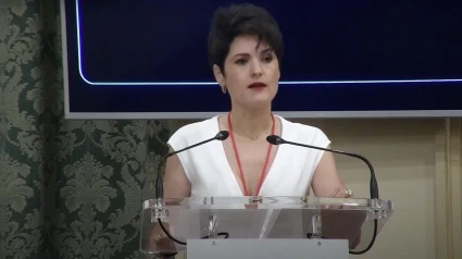 Raquel del Puerto durante su toma de posesión como nueva presidenta de la Diputación de Badajoz