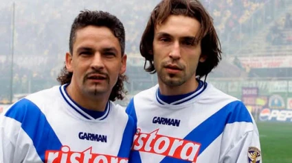 Roberto Baggio y Andrea Pirlo militaron juntos en el Brescia Calcio.