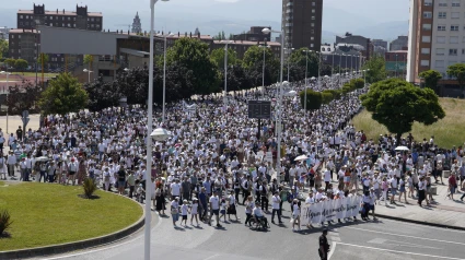 Manifestación de la plataforma Oncobierzo para reclamar mejoras en el Servicio de Oncología del Hospital del Bierzo y en toda la sanidad de la comarca bajo el lema 'Por mí'