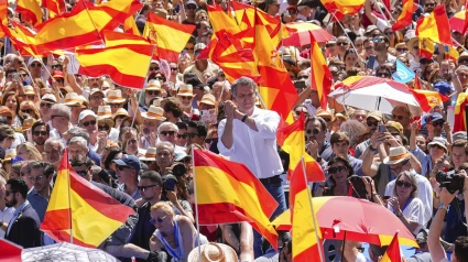 Núñez Feijóo interviene en la concentración convocada contra el Gobierno de Pedro Sánchez