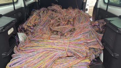 Imagen del cable robado en manos de esta banda itinerante