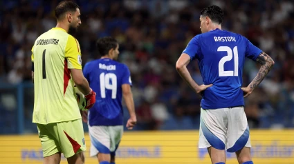 Donnarumma y Bastoni, durante un encuentro con la selección italiana