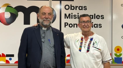 José María Calderón, director de OMP, junto al misionero Heliodoro Pincazo (OCHSA)
