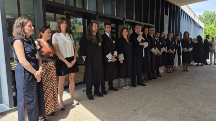 Paro a las puertas de la Audiencia de Huesca