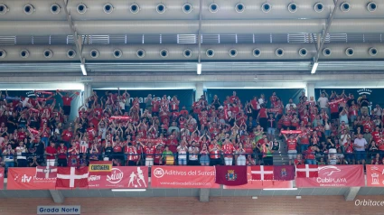 La afición del Jimbee Cartagena, ayer en Murcia