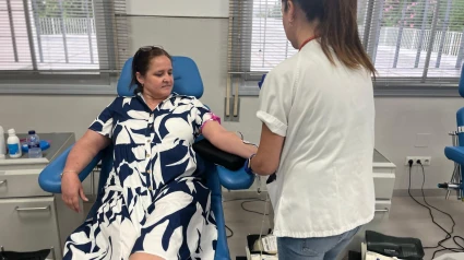 Pilar, una donante en el centro de transfusión de Córdoba