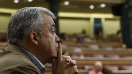 Santos Cerdán en el hemiciclo del Congreso este jueves