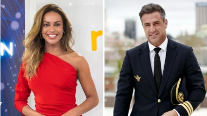 La presentadora de televisión Lara Álvarez y el piloto Perico Durán