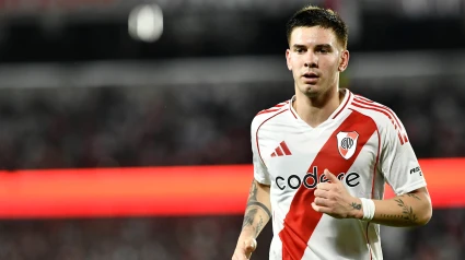 Franco Mastantuono, durante un partido de River Plate