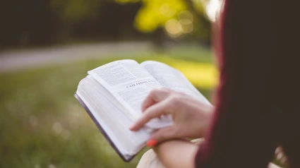Leyendo en un parque
