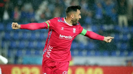 Enric Gallego celebra un gol esta temporada.