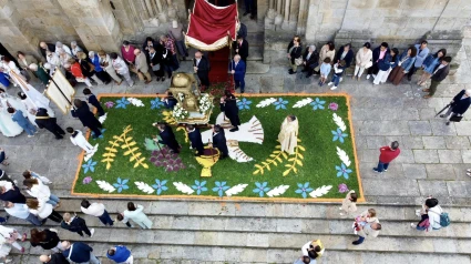 Tapiz elaborado para la celebración del Corpus Christi