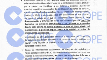 Imagen del requerimiento del Supremo sobre Santos Cerdán