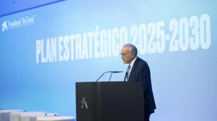 Isidro Fainé durante la presentación del Plan Estratégico a los empleados de Fundación ”la Caixa”