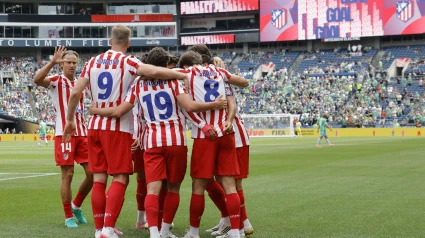 El Atlético de Madrid celebra un gol al Seattle