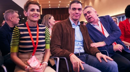 Imagen de archivo de Chivite, Sánchez y Santos Cerdán