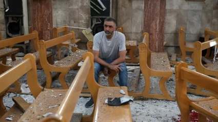 Una de las duras imágenes en la Iglesia de Damasco