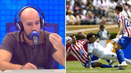 Gonzalo Miró y los jugadores del Atlético
