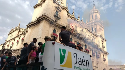 Celebración del ascenso del Real Jaén