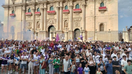Fran Anera en la celebración del Real Jaén