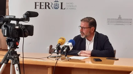 Ángel Mato, este martes, en rueda de prensa en el Ayuntamiento de Ferrol
