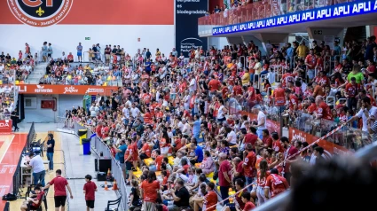 La afición del Jimbee Cartagena, ayer en el Palacio