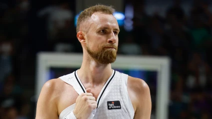 Dzanan Musa, jugador del Real Madrid, durante los playoff por el título de Liga