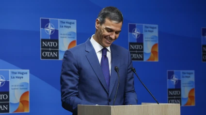 El presidente del Gobierno de España, Pedro Sánchez, ofrece una rueda de prensa en el marco de la cumbre de la OTAN que se celebra, este miércoles, en La Haya