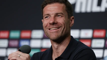 El entrenador del Real Madrid, Xabi Alonso, durante la rueda de prensa de este miércoles.