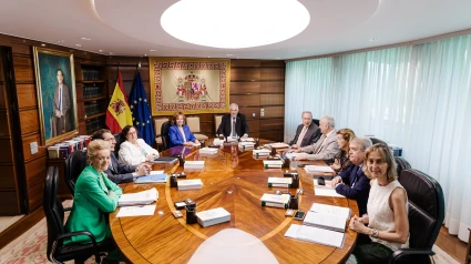 Los miembros del Pleno jurisdiccional del Tribunal Constitucional que han debatido el recurso del PP contra la ley de Amnistía