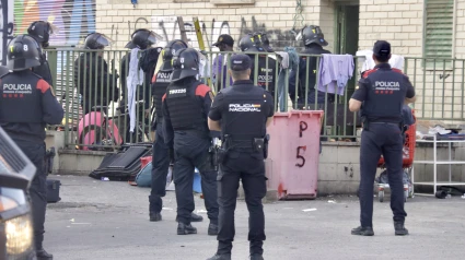 Imagen de la operación policial de esta mañana en Badalona