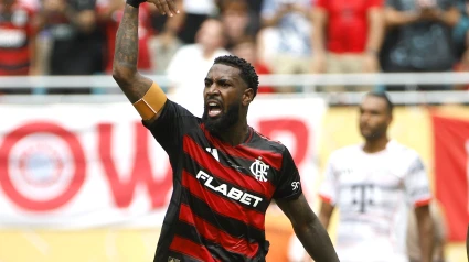 Gerson celebra el gol contra el Bayern