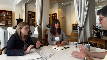 Marian Álvarez, responsable del área de alimentos y bebidas de Asturex, durante los encuentros en Canadá