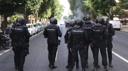 Antidisturbios en Puerto Real (Cádiz)