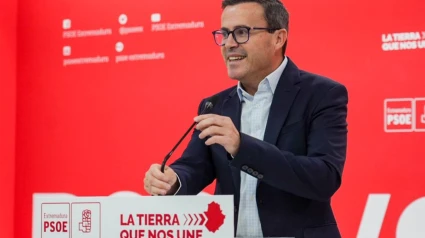06/06/2025 El secretario general del PSOE de Extremadura, Miguel Ángel Gallardo, en una rueda de prensa en Mérida.POLITICA ESPAÑA EUROPA EXTREMADURAPSOE EXRREMADURA