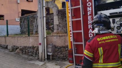 Incendio en Otero en Ponferrada (León)