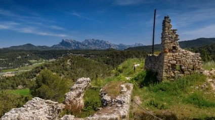 El castillo de Castelloli, y Montserrat