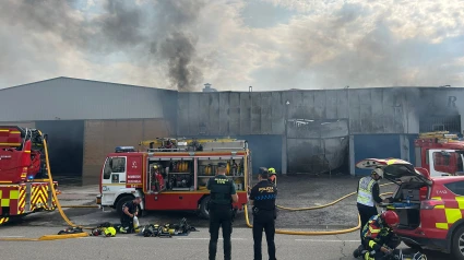 El fuego arrasa la fábrica Sillalfaro en Alfaro y deja en vilo a 22 familias: "Una bola de fuego lo ha devorado todo"
