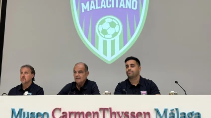 Momento de la presentación de La Unión Atlético como el CD Malacitano en Málaga