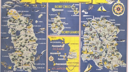 Annobón, Corisco y Elobeyes, en un mapa