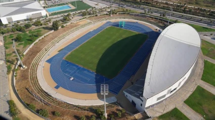 Vista panorámica del actual estadio de Atletismo Ciudad de Málaga.