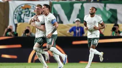 Cole Palmer celebra el primero de los dos goles del Chelsea ante el Palmeiras.