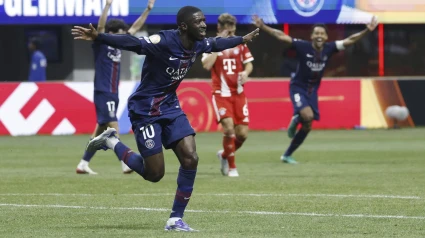 Dembélé celebra el 2-0 del PSG contra el Bayern en el Mundial de Clubes