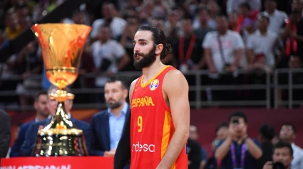 Ricky Rubio, con la Copa del Mundo